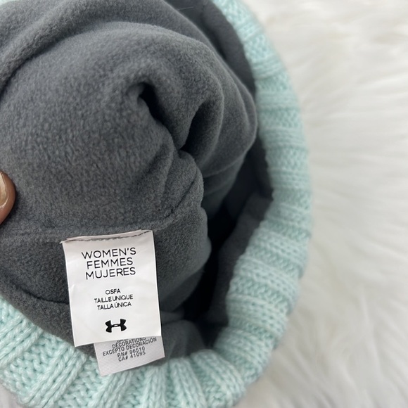 Under Armour Women's Knit Beanie Hat Mint Green - Picture 3 of 5